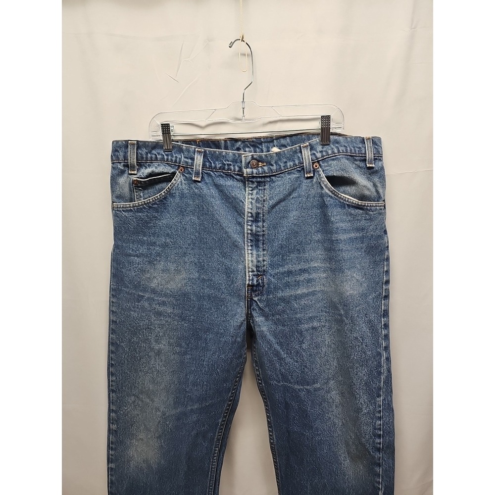 Vintage Levi's Mens 90s 505 Blue Denim Jeans USA Orange Tab Straight Leg 42x30 - Picture 7 of 16